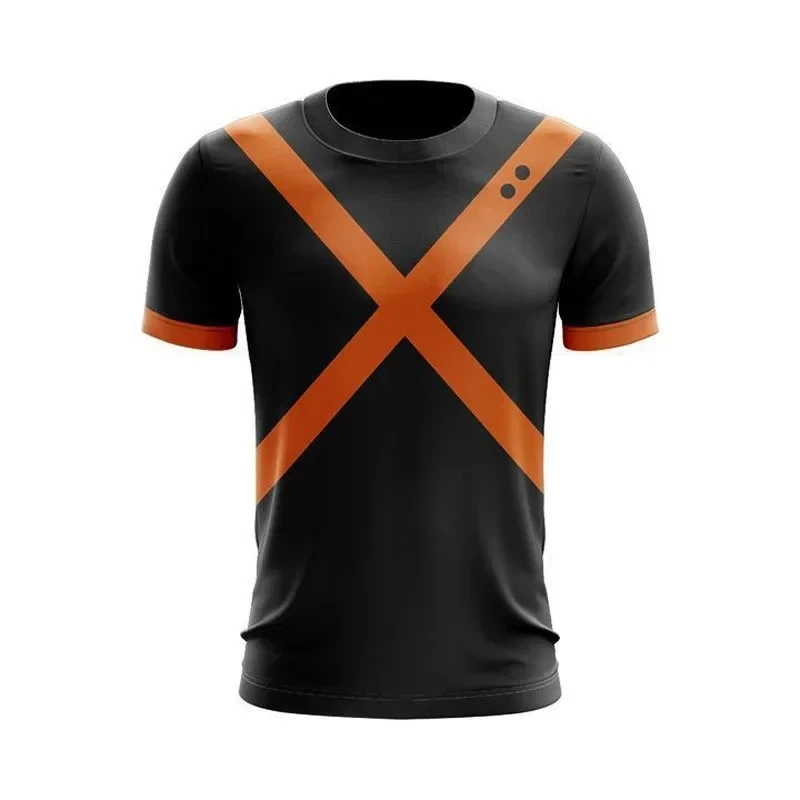 Men's My Hero Academia Summer T-shirt Midoriya Izuku 3D Printed Blue College Style Boku Hero Top for Fans