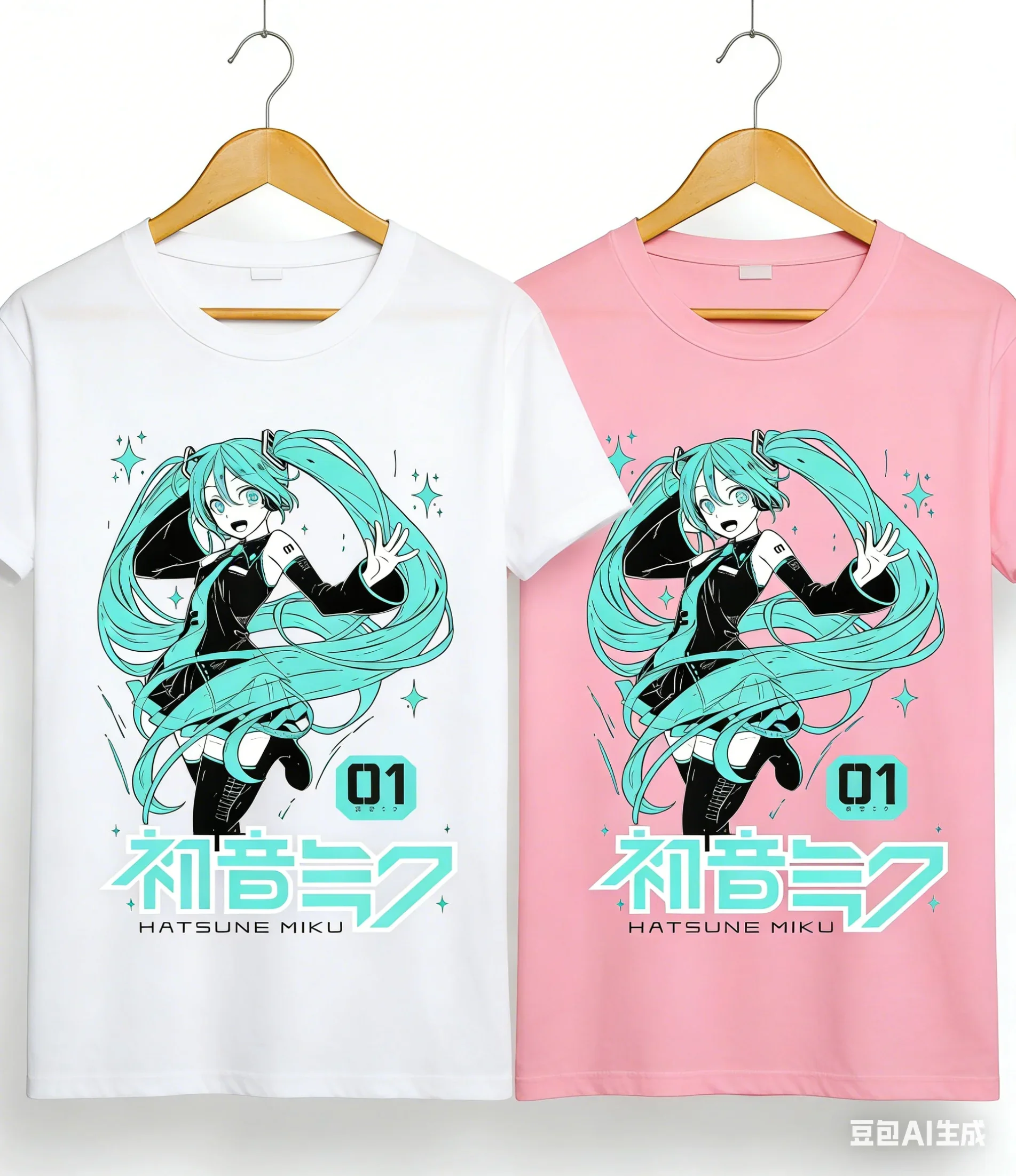 Adult and Children's Hatsune Miku Multi-form Character Collage Pure Cotton Subculture Personalized T-shirt