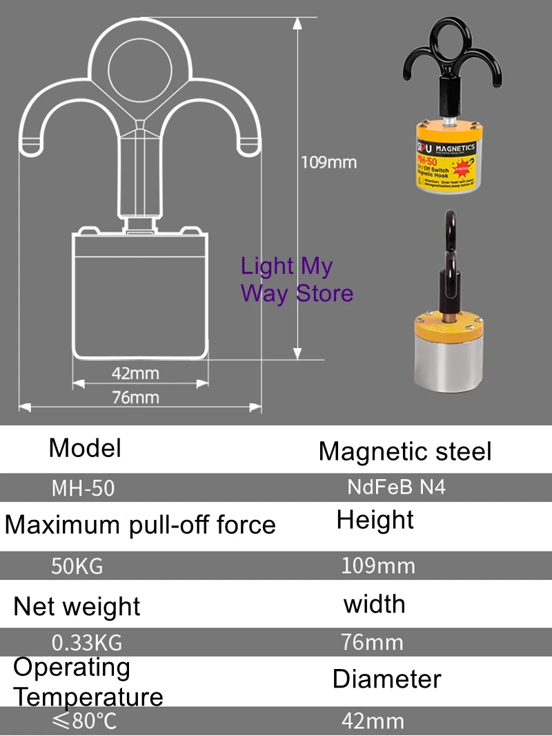 Magnet magnetic suction iron portable new installation-free safety hardware hanging load-bearing hooks magnetic special hooks