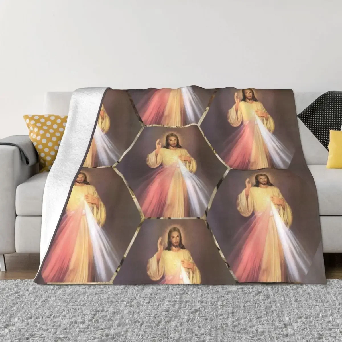 

Divine Mercy Throw Blanket Fluffys Large Flannel Fabric Luxury St Blankets