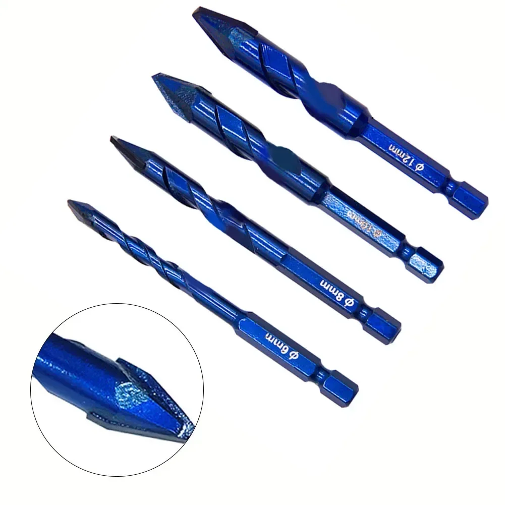 4 Stuks Carbide Boor Cross Hex Tegel Keramische Boren Set Boren Tool Gat Opener Voor Gipsplaten Bakstenen