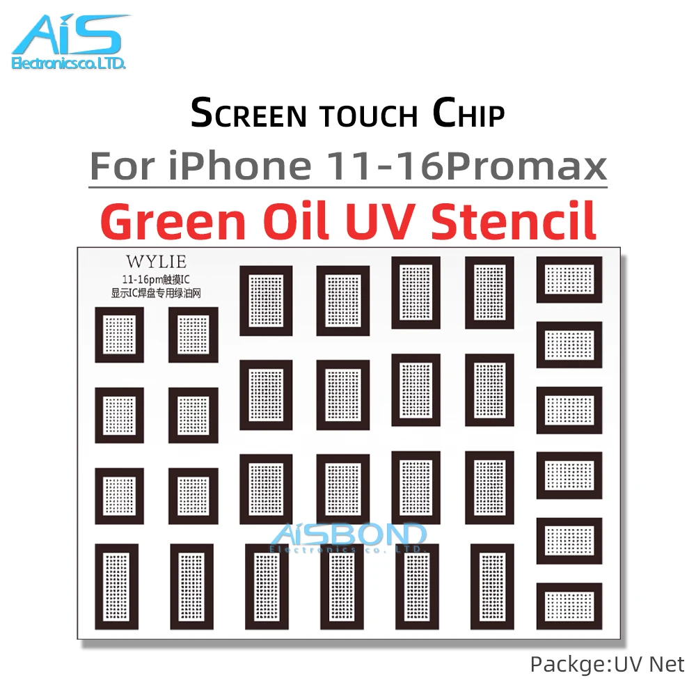 Amaoe Green Oil Net UV Solder Mask Ink Kit For iPhone 11 12 13 14 15 Plus 16 Pro Max LCD Screen touch BGA Reballing Stencil