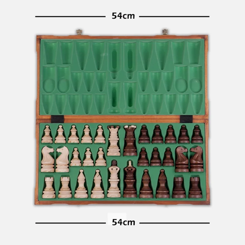木製チェスビジネスギフト無垢材ハイエンド大型折りたたみチェスギフト、チェスゲーム、ボードゲーム、家の装飾