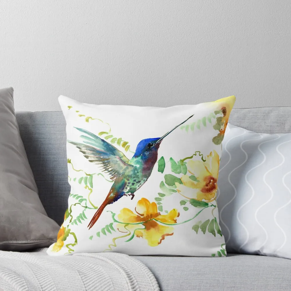 

Hummingbird anf Flowers Throw Pillow Luxury Room Decorative Cushions Cushions For Decorative Sofa Christmas Pillowcase pillow