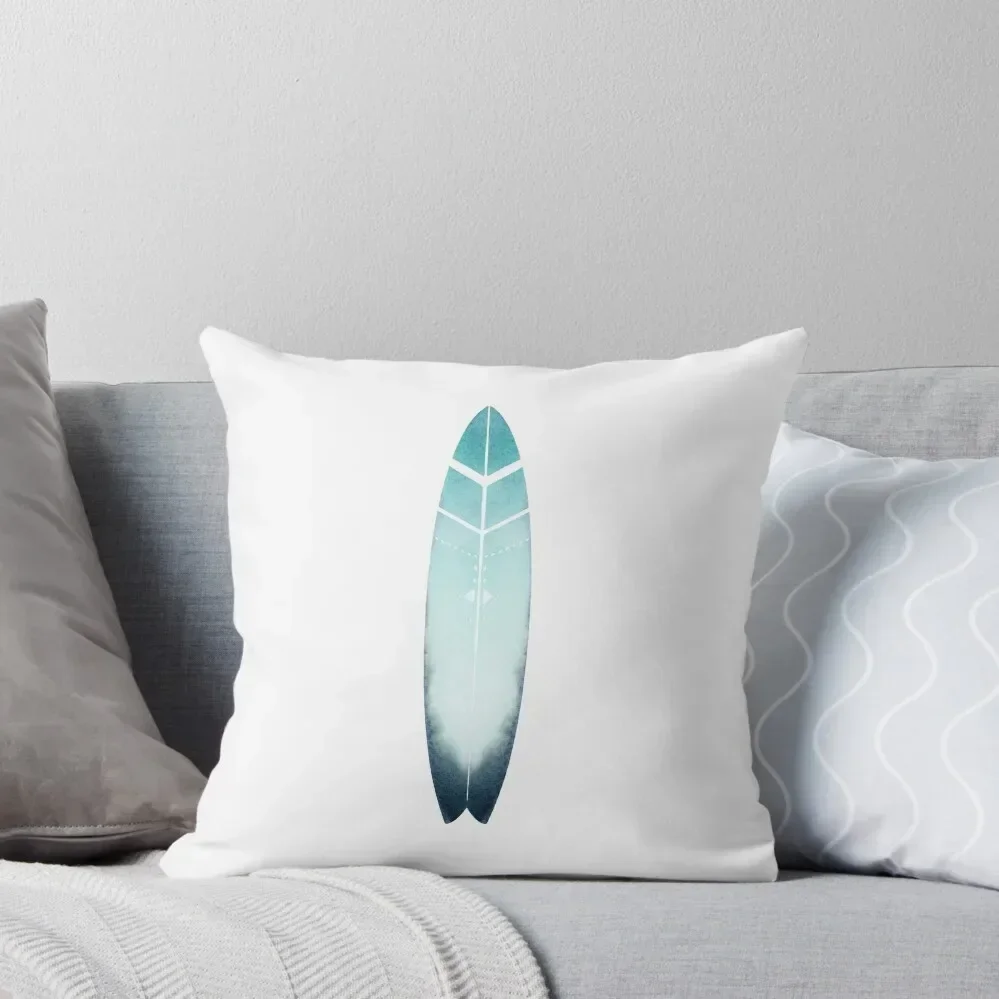 Turquoise Surfboard - Surf art with tribal pattern Throw Pillow Christmas Throw Pillows Covers christmas pillow case pillow