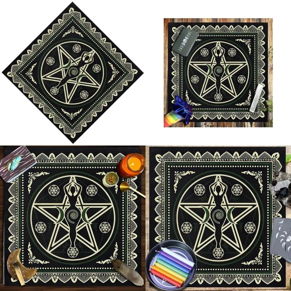 

31BE скатерть Таро с узором фазы Луны, астрологические алтари, ткань для гадания, скатерть, гобелен, принадлежности для