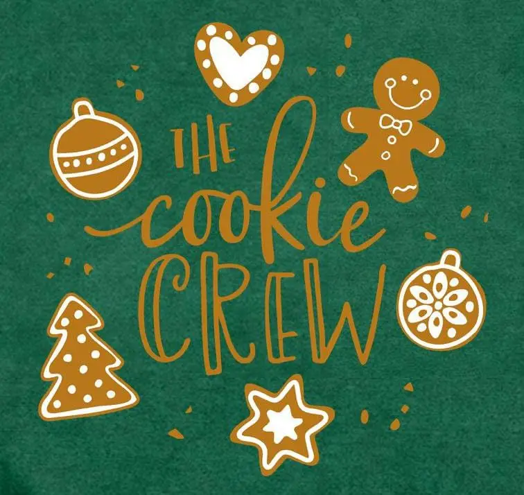 Christmas Crew Shirts for Women The Cookie Crew Printed T Shirts Cute Xmas Holiday Tee Tops