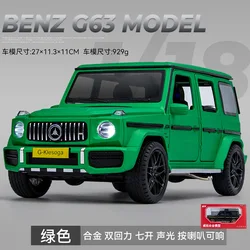 1:18 Mercedes Benz G63 Off-road vehicle Simulation Diecast Metal Alloy Model car Sound Light Pull Back Collection Kids Toy Gift