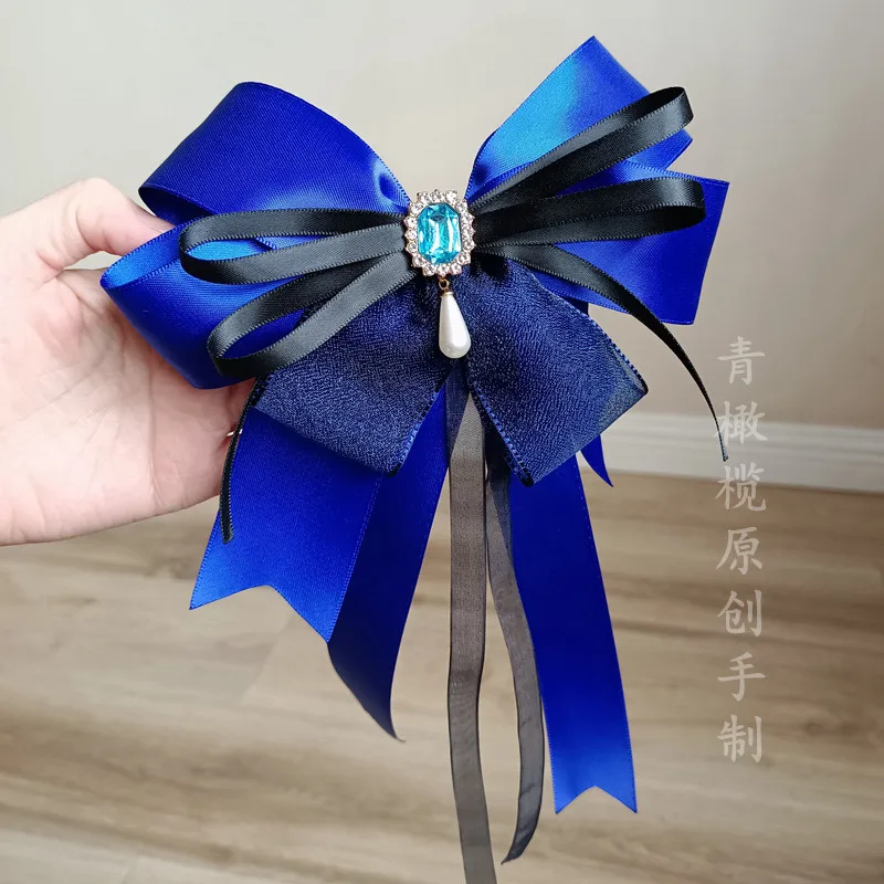 Lolita headgear lolita klein blue college hair clip brooch collar cos bow hair accessories hairpin