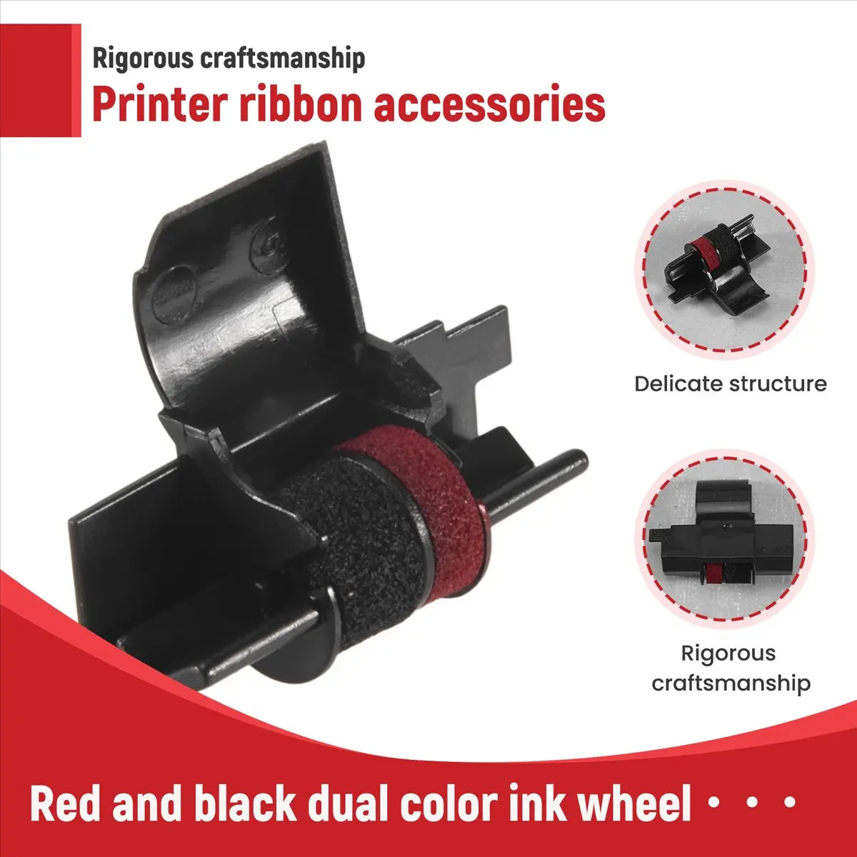 AT540 Premium-IR-40T (5 Pack) Compatible Calculator Printer Ribbons Ink Roller - Black & Red view 6