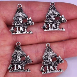 5pcs 19mm*23mm new two lucky Butterfly Mushroom pendant charm for DIY women man Accessories