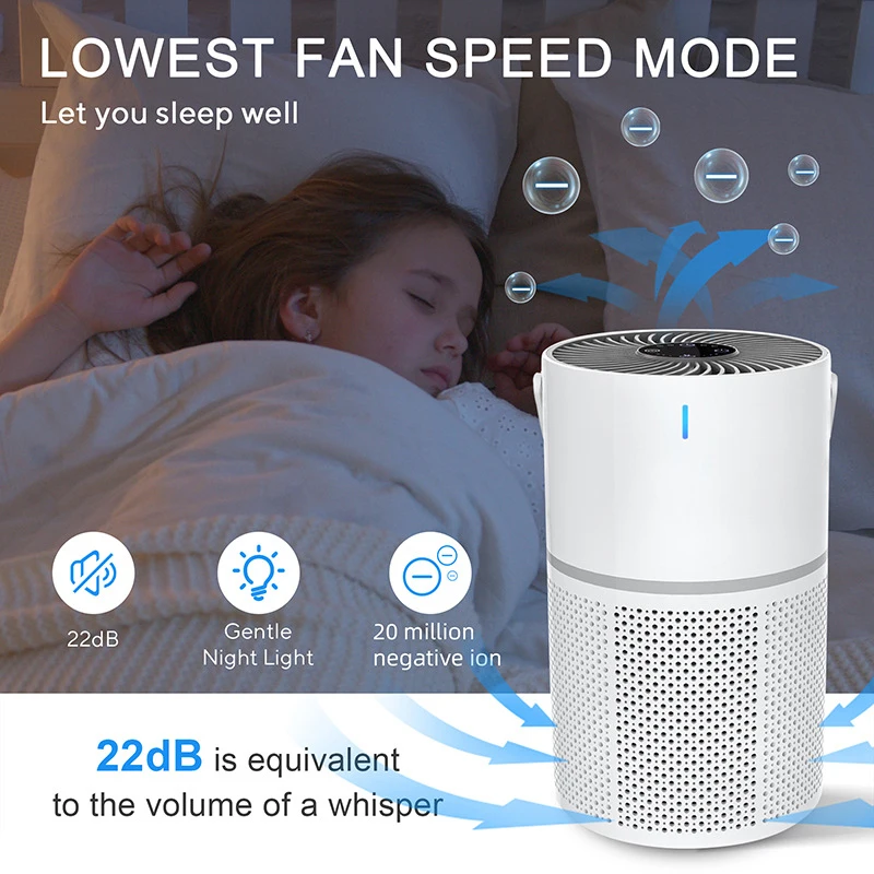 Portable HEPA Air Purifier and Standing Aromatherapy Diffuser—Quiet Operation, Ideal for Bedrooms or Small Living Spaces