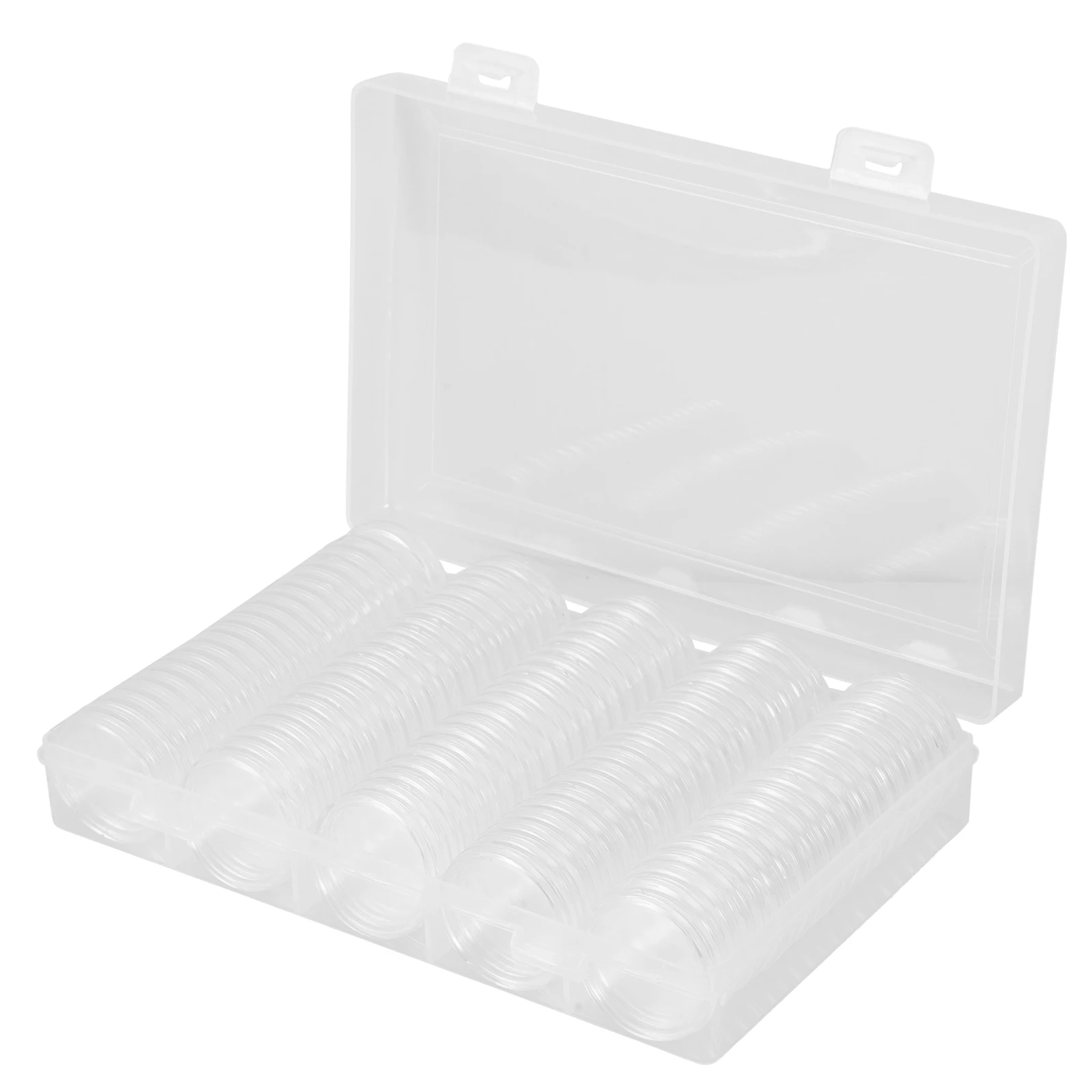 1Set Coin Capsules 27Mm Thickened Plastic Storage Case Crescent Opening Design for Secure Coin Collection Display and