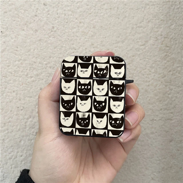Funny Cute Cat Meme Airpod Case for Airpods 1 2 3 Pro Pro2 2022 Soft Earphone Covers Cartoon Vintage Funda