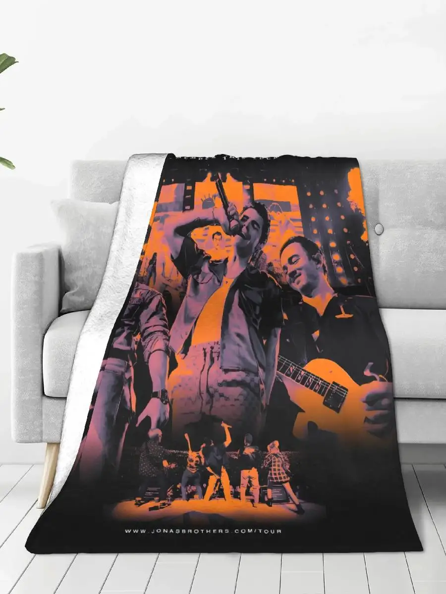 Jonas Brothers th Anniversary Tour Blankets Soft Warm Throws for Bedding Kids Outdoor Graphic Bedspread Home Textiles