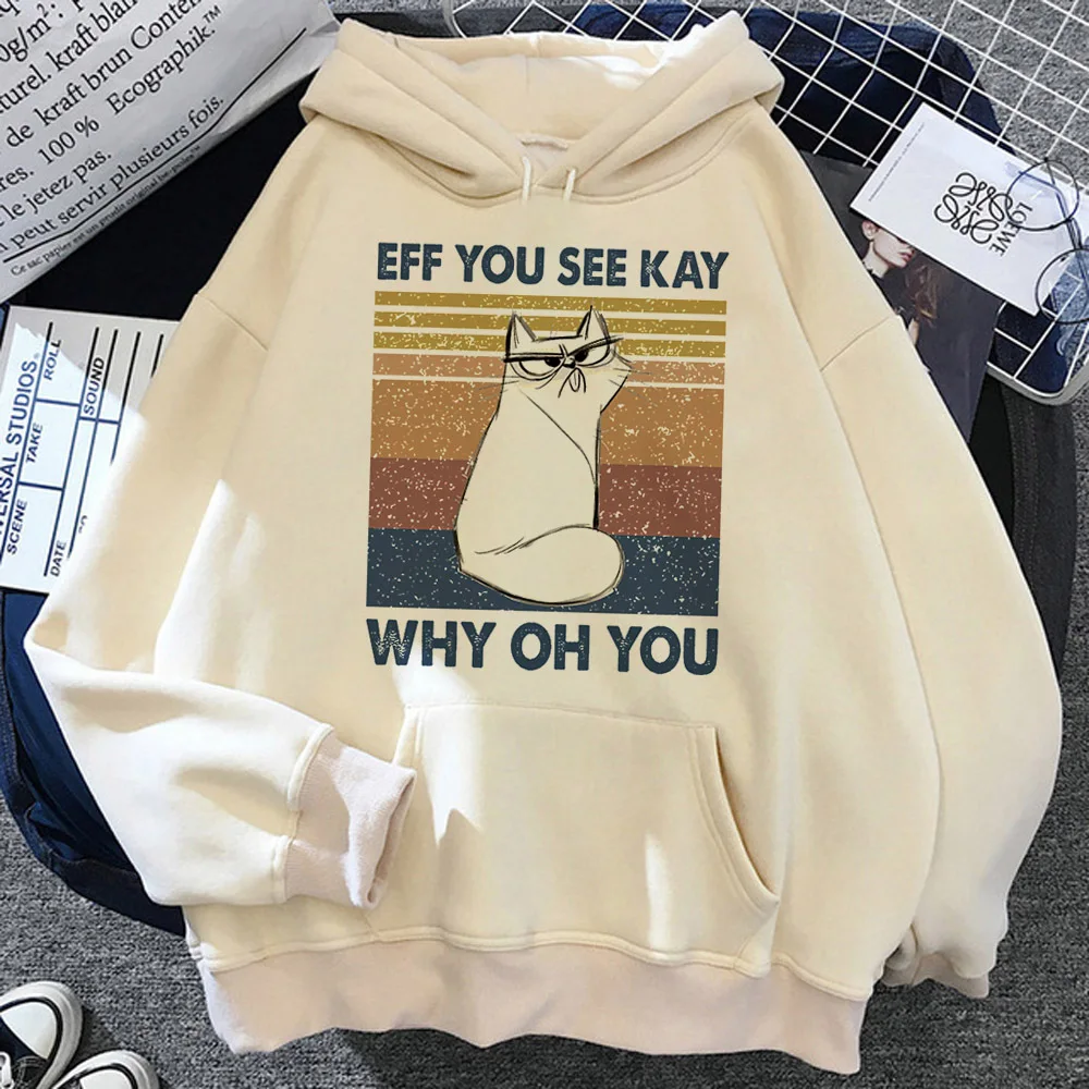 

Cat hoodie kawaii winter clothes for teens graphic female hoddie tracksuits streetwear manga pattern