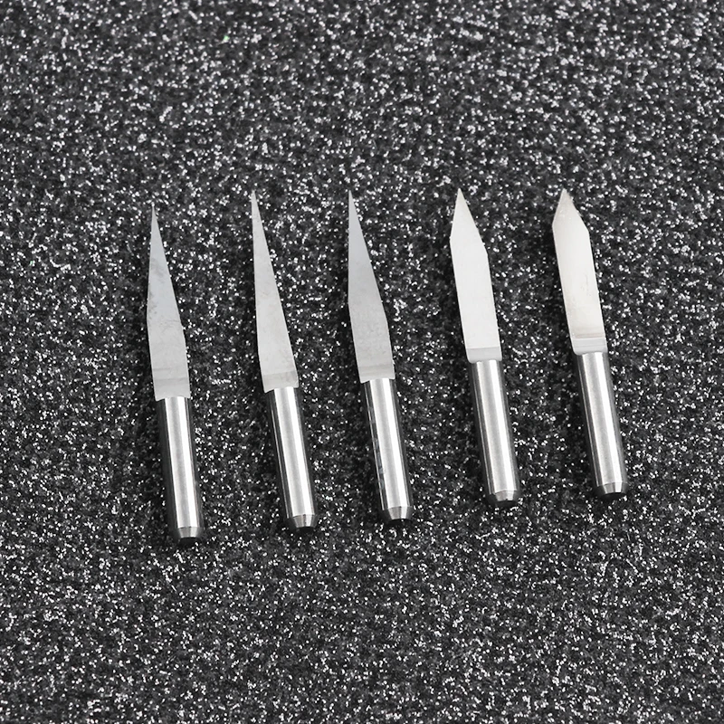 10Pcs V Shape Flat Bottom Carbide PCB Engraving Bits 3.175mm CNC Router Bit 10/15/20/ 30/45 Degree Milling Cutter Tools