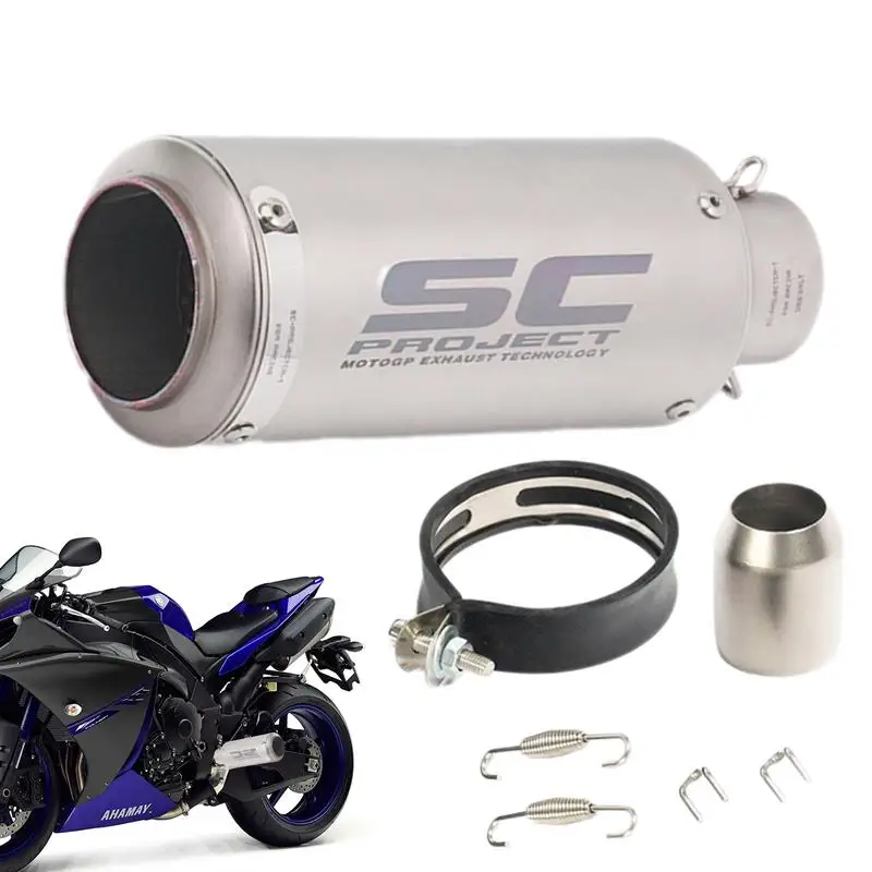 Motorcycle Exhaust Pipe Stainless Steel Slip-On Dirt Bike Exhaust Exhaust Pipe Replacement For Dirt Bike Street Bike Scooter ATV