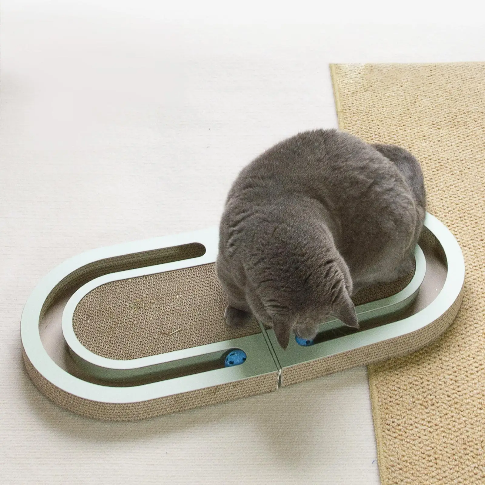 Planche à gratter en carton pour chat, tapis à gratter pliable, accent, salon à gratter, lit pour aider