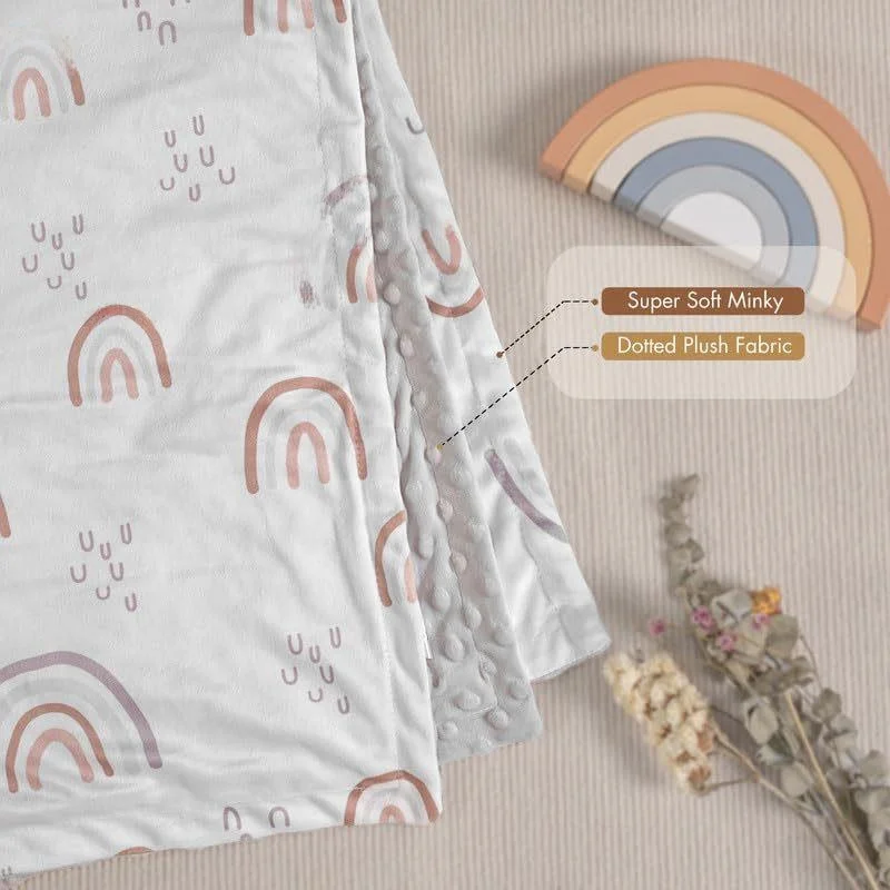 Cross-Border Double Layer Bean Blanket Crystal Velvet Bubble Cotton Nap Blanket Air Conditioner Cover Children's Soothing Bla...