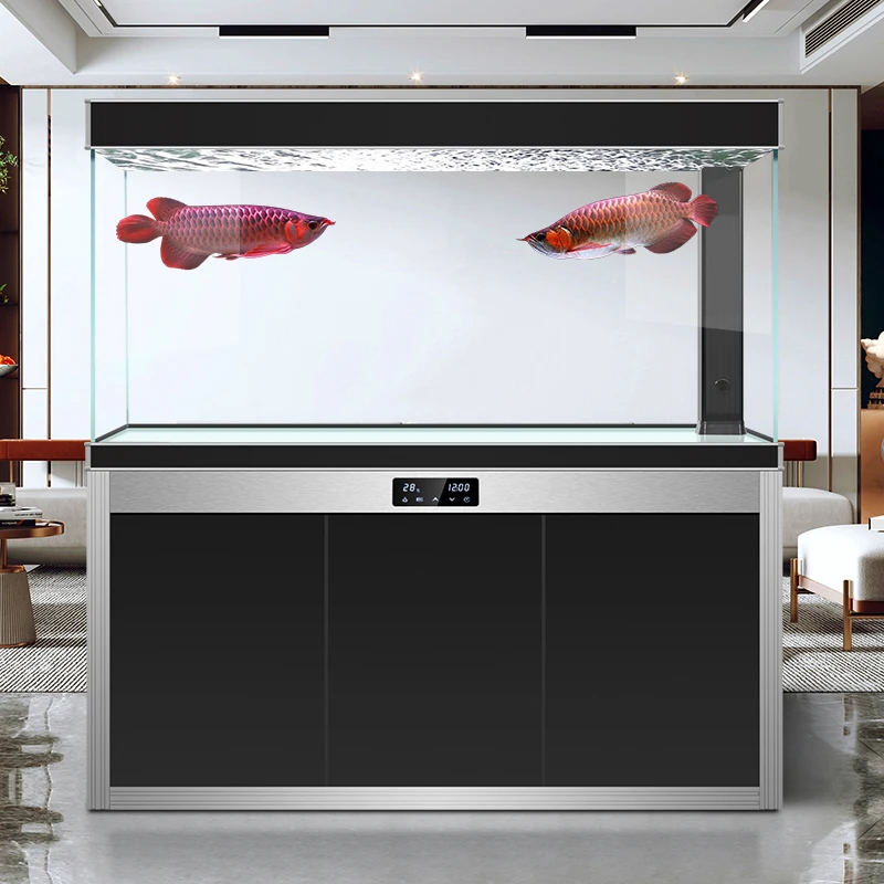 

Стеклянный аквариум для гостиной, большой вход от пола до потолка, экологический аквариум для бытового входа