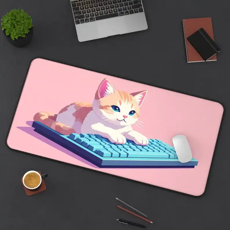 Cute Cat Mouse Pad,XXL Non-slip and Waterproof Mouse Pad, Office Gaming Desk Decoration Pad, Perfect Gift for Friends.