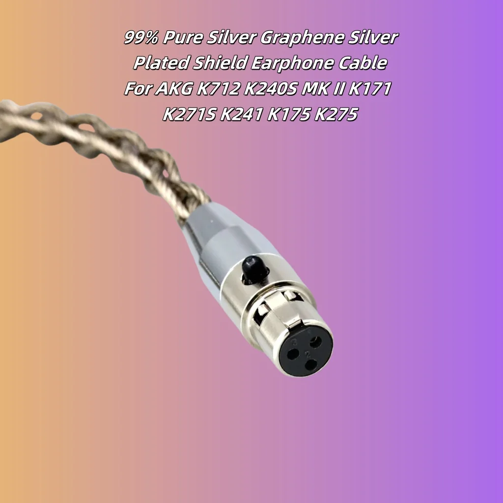 99% الفضة النقية الجرافين الفضة مطلي درع سماعة كابل ل AKG K712 K240S MK II K171 K271S K241 K175 K275 7959 #4
