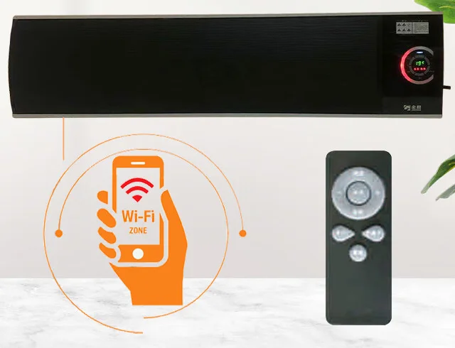 التحكم الذكي الأزياء الفاخرة الأسود 1500 واط قوة صغيرة سخان المنزل الأشعة تحت الحمراء البعيدة التدفئة مشع لوحة المبرد #5