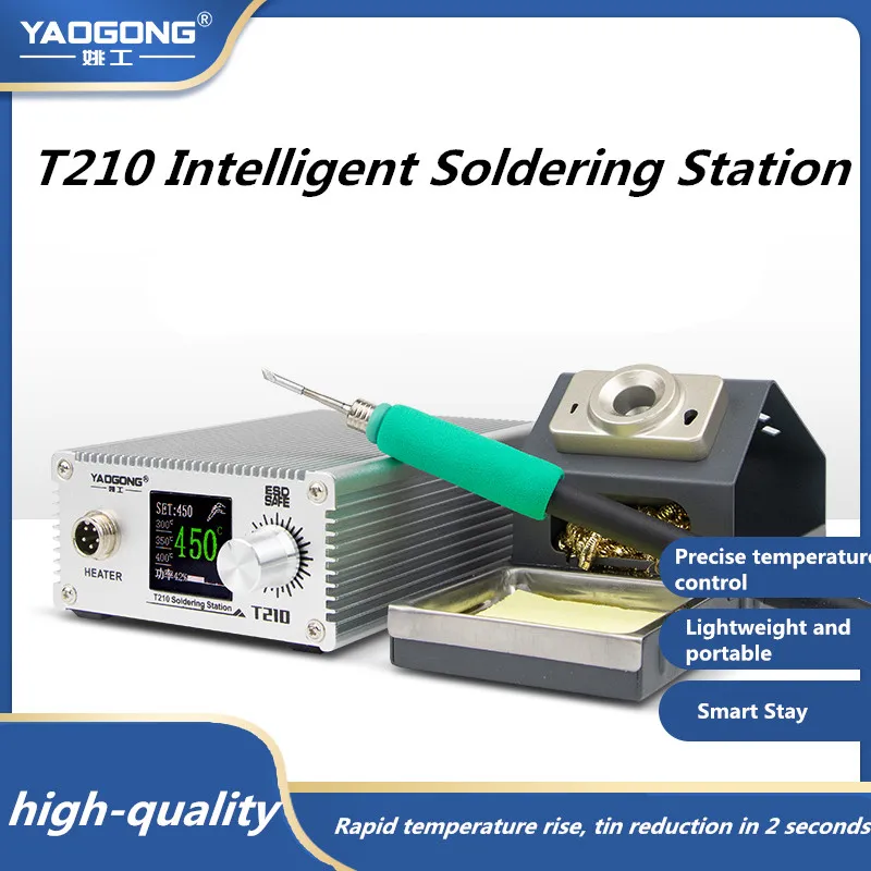 YAOGONG T210 Intelligent Thermostatic Soldering Station  Electric Welding Iron Platform  with Rapid Tin Reduction for Phone