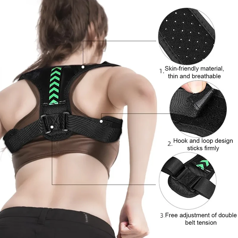 1pcs Back Shoulder Posture Corrector Belt Clavicle Spine Support Your Body Home Office Sport Upper Back Neck Brace