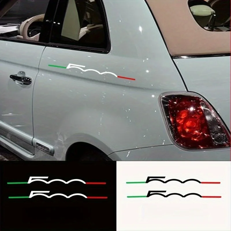 

2PCS/SET Green Red White Wave Car Stickers Black/White Self-Adhesive Waterproof Removable Decals for Vehicle Body