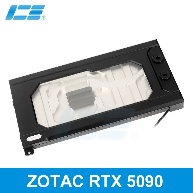 IceManCooler Tempered Glass Design Water Block For ZOTAC GAMING GeFroce RTX 5090 SOLID OC,AMP Card Cooler With Backplate,G1/4