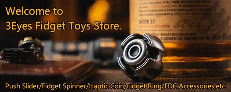 HALOOPLAYER EDC Sea Shark Timascus Fidget Slider Edição Limitada