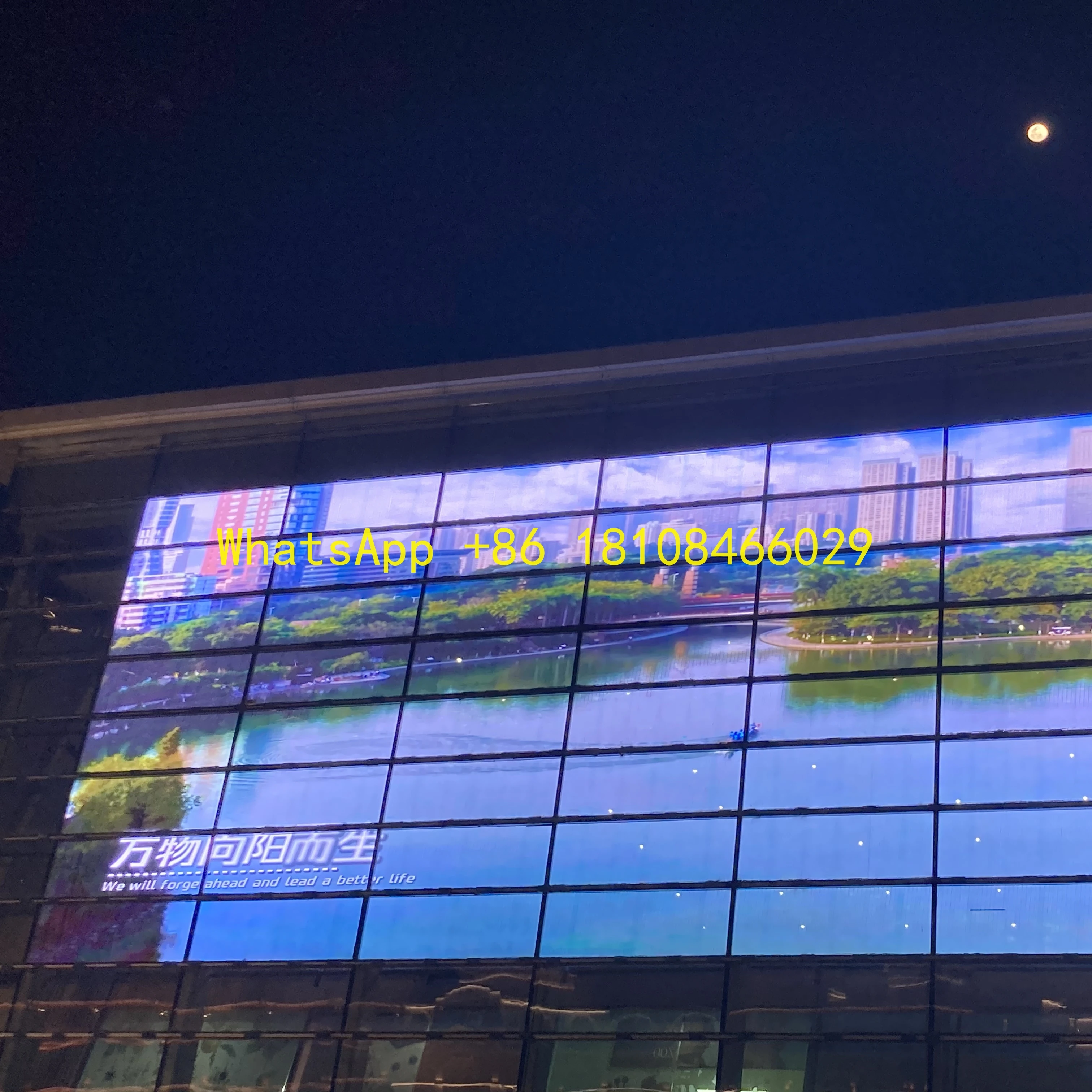 60 % Transparenz, hochauflösendes, transparentes digitales LED-Bildschirmpanel, klarer LED-Mesh-Bildschirm für Glasfenster