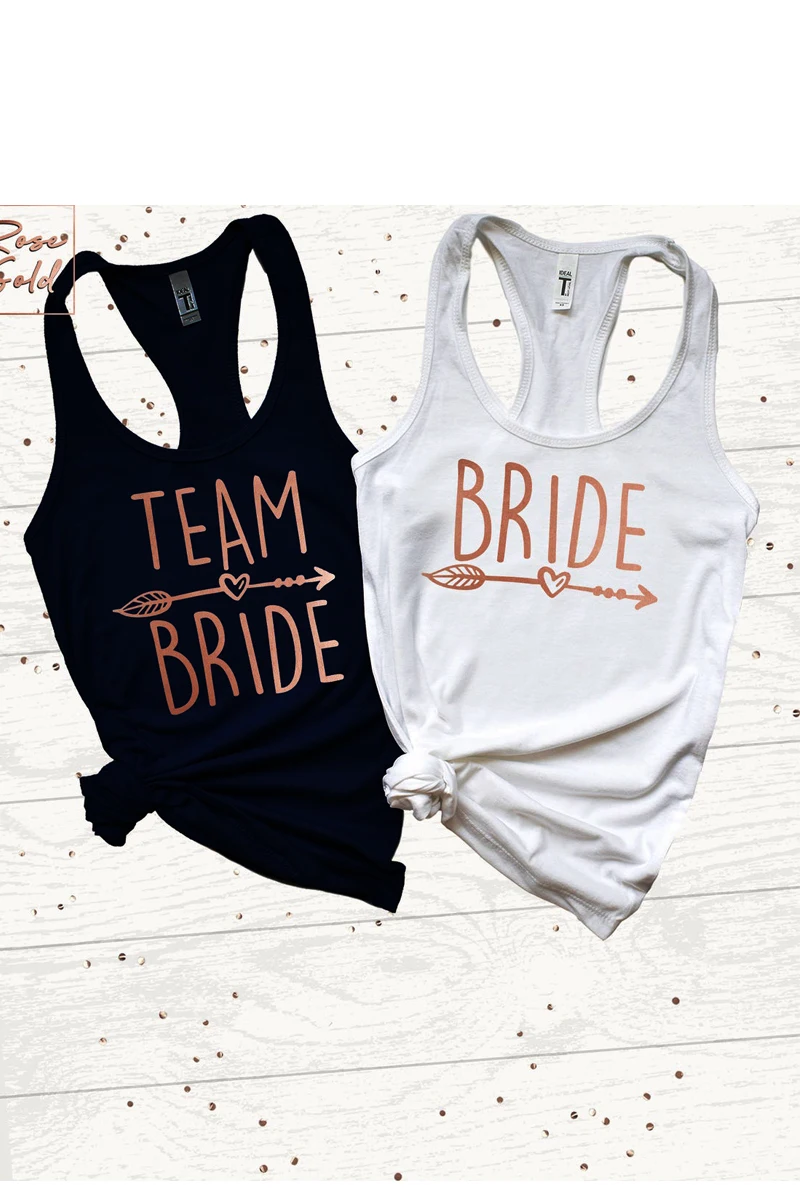 Team Bride Love Arrow Printed Women Tank Tops Sexy Bachelorette Party Clothes Hen Wedding Party Sleeveless Bride Tribe Racerback