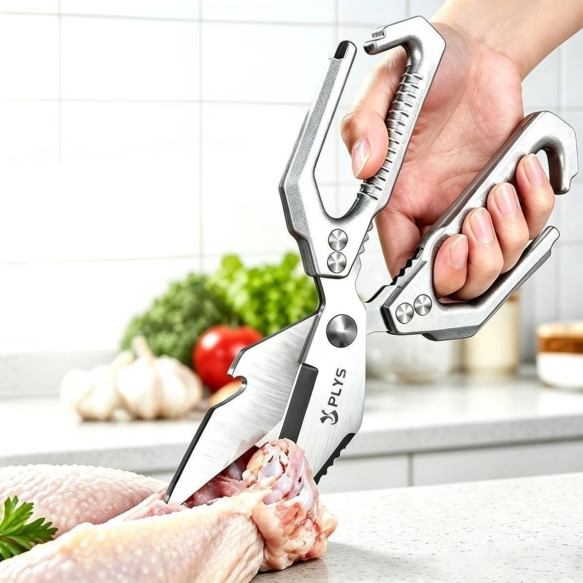 Food-Grade Stainless Steel Kitchen Scissors High Hardness Sharp Bone Cutting Scissors for Home Use Specifically for Cutting Chic