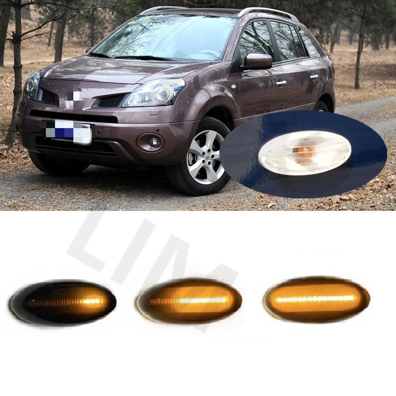

Подходит для Renault Koleos MKI MK1 HY 2008 2009 2010, преfacelift динамический светодиодный индикатор, боковой габаритный указатель поворота