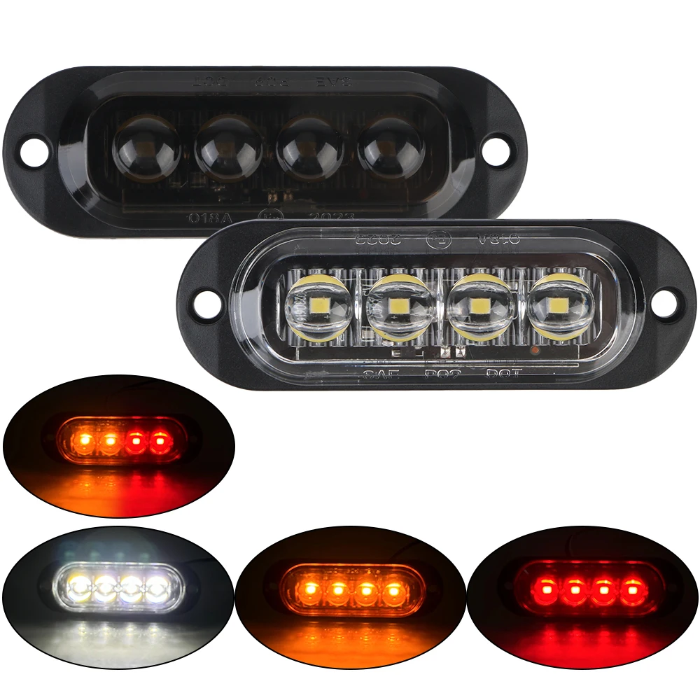 

Marker Light Universal 4LED Warning Light LED Side Light Waterproof Car Truck Trailer Beacon Lamp