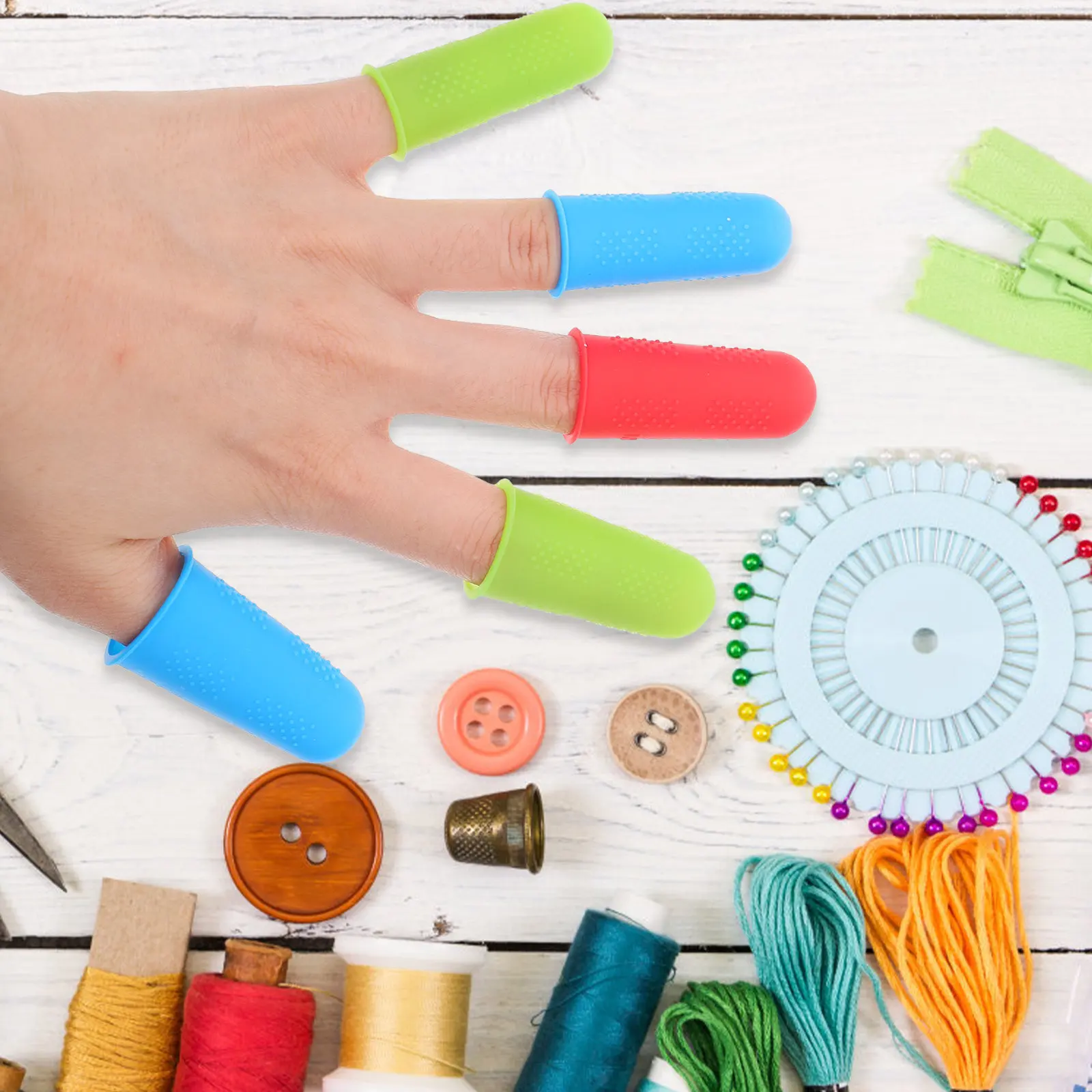 12Pcs Multi-Function Silicone Finger Covers Non-Static Comfortable Reusable Finger Protectors for Workshop Kitchen Garden Use