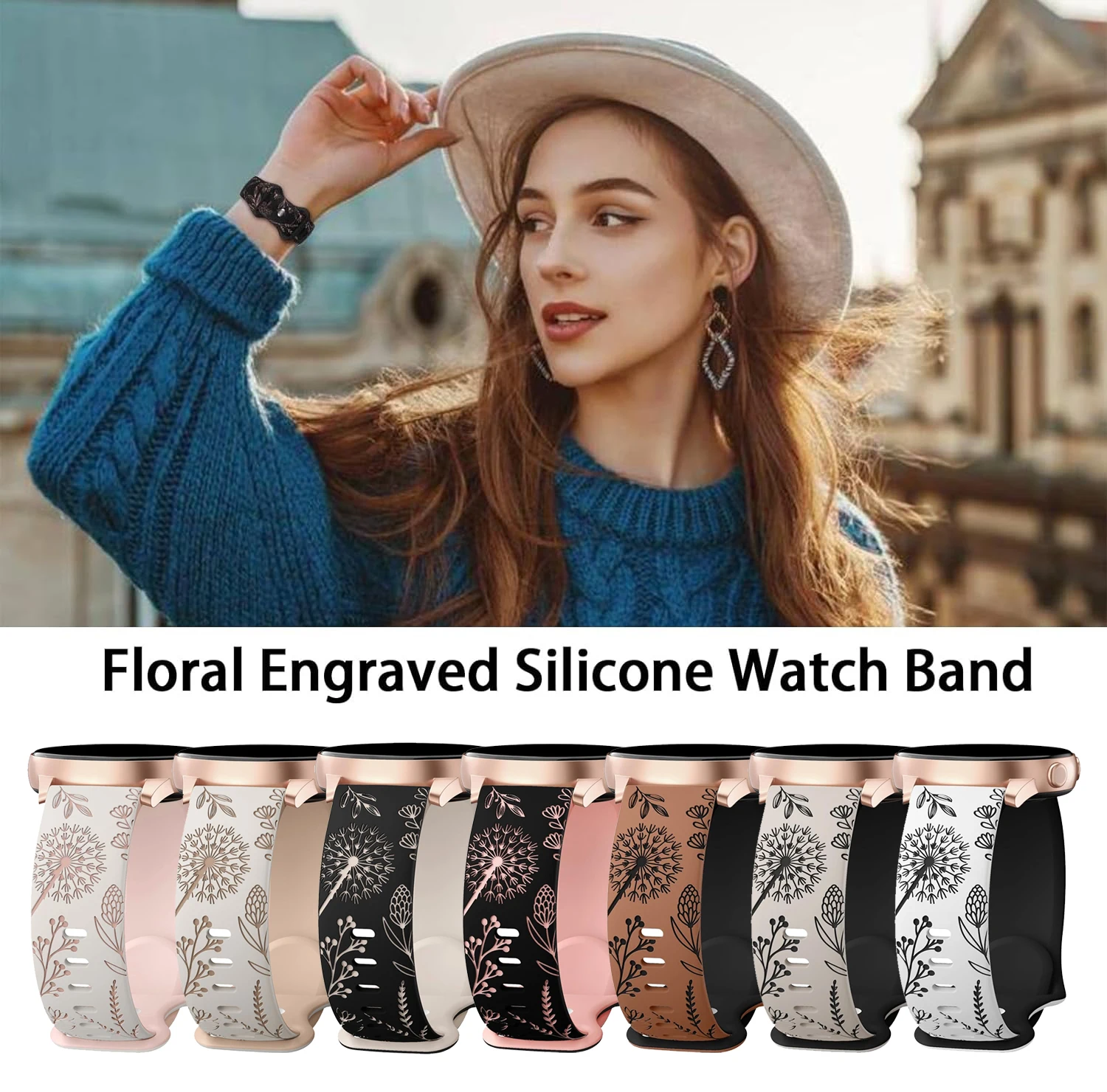 20mm Women Silicone Bracelet For Samsung Galaxy Watch 7/6/5/4 40mm 44mm 6 Classic 43 47mm Band For Huawei GT3Pro 43mm Soft Strap