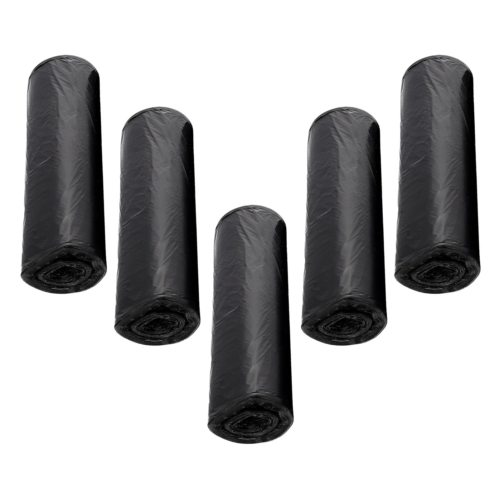 5 Rolls Black Garbage Bags Heavy Duty Pe Material Odorless Sturdy Rubbish Bags for Kitchen Restaurant Bedroom Living Room Easy
