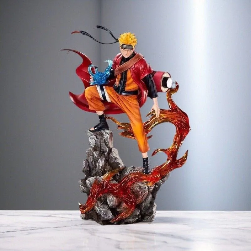 Figurka Anime 25cm Uzumaki Naruto Uchiha Sasuke Model Anime Pvc Ozdoba na Biurko Dekoracje Zabawki dla Dzieci Dostępna od Ręki