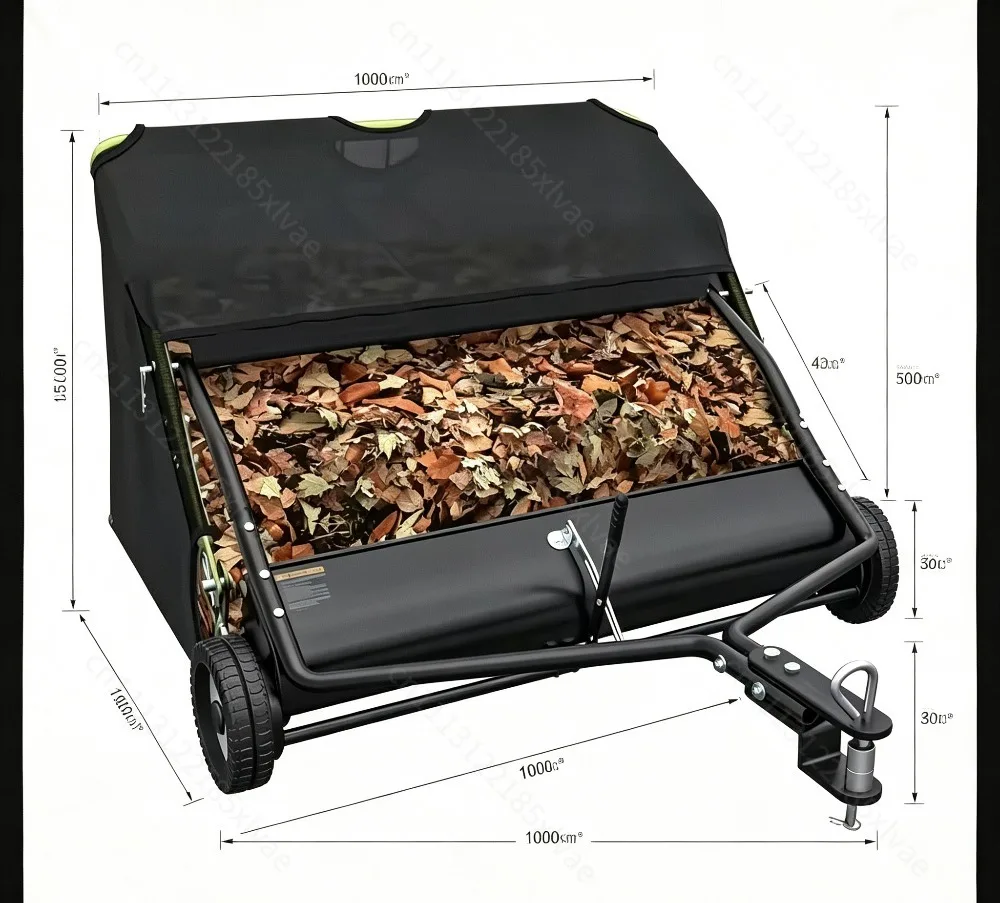 For 52 Inch Heavy Duty Towable Lawn Sweeper, Adjustable Height High Speed Brush Fast Collect for ATV UTV Garden Tractor