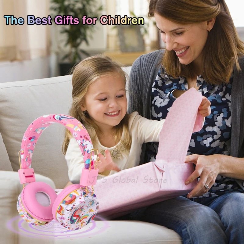 子供用ステレオヘッドホン,マイク付きワイヤレスヘッドホン,レインボーカラー,音楽用ステレオヘッドセット,テレホンカード,子供用ヘッドフォン