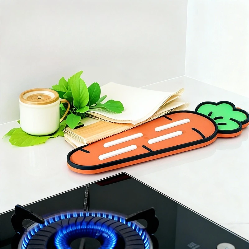 Cute Carrot Pot Lid Holder Pot Lid Storage Mat Countertop Drain Pad Multi-Function Heat-Resistant MatCutting Board Placement Pad