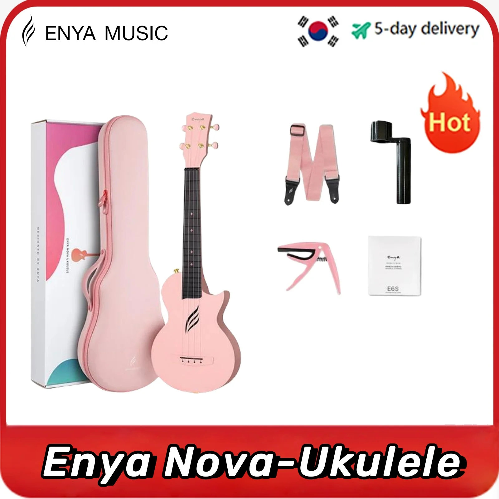 Enya Nova-Ukulele Intelligent Acoustic Guitar, 4 Strings, Carbon Fiber, Beginner Instrument, 23