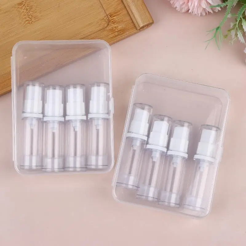 5/10/15ml Airless Pump Bottle Set Portable Clear Empty Refillable Vacuum Pump Travel Empty Cosmetics Containers Sample Packing