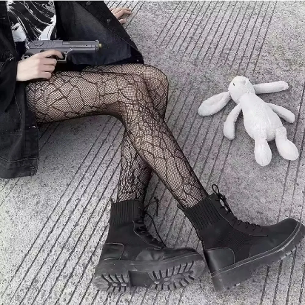 Codzienne pończochy kabaretki Koronkowe wzorzyste rajstopy Rajstopy z wysokim stanem Siatki dla kobiet Halloween Nowy Rok