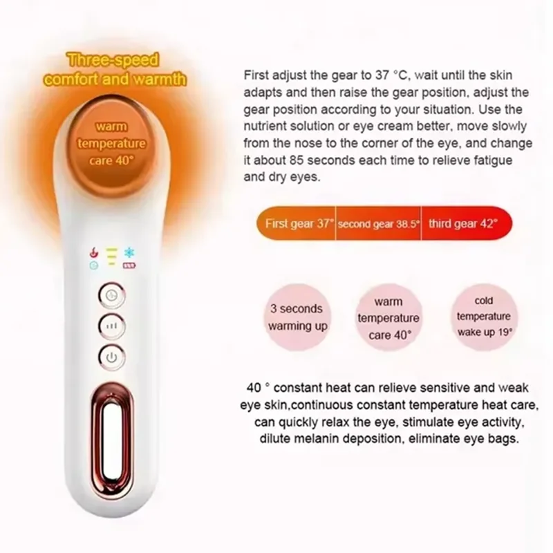 Oogmassageapparaat Warme en koude vibratie Handheld oogverzorging Schoonheidsapparaat
