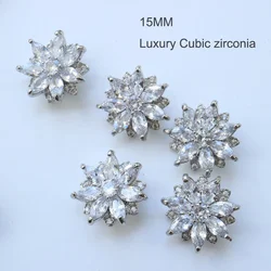 5pc/lot DIY Luxury crystal buttons Cubic zirconia button for coat shirts Decorative CZ sewing buttons for cashmere Knit cardigan